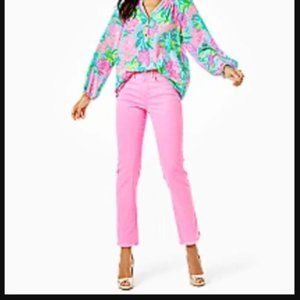 Lilly Putlizer Pink High Rise Jean Size 10